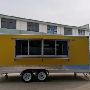 Yellow Catering trailer Food truck Food Trailer For Sale